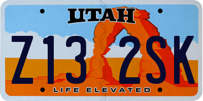 UT license plate Z132SK