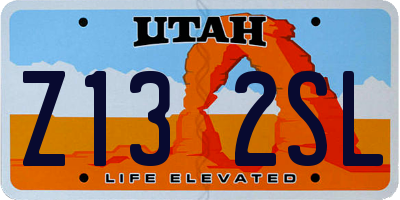 UT license plate Z132SL