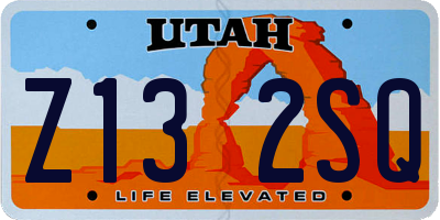 UT license plate Z132SQ