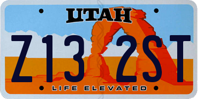 UT license plate Z132ST