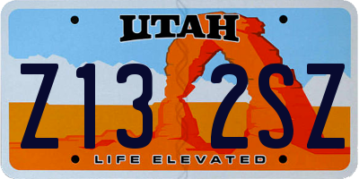 UT license plate Z132SZ