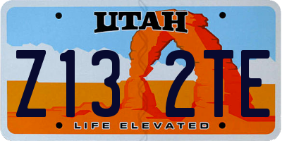 UT license plate Z132TE