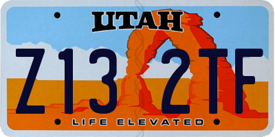 UT license plate Z132TF