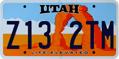 UT license plate Z132TM