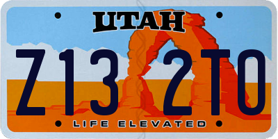 UT license plate Z132TO
