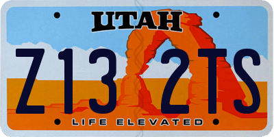 UT license plate Z132TS