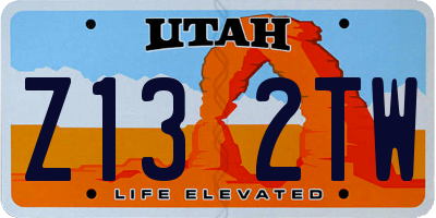 UT license plate Z132TW