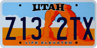 UT license plate Z132TX
