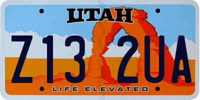 UT license plate Z132UA
