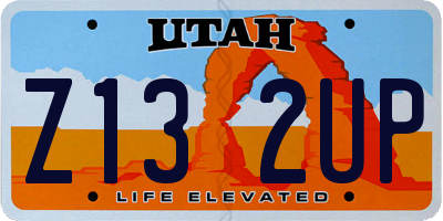 UT license plate Z132UP