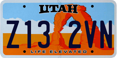 UT license plate Z132VN