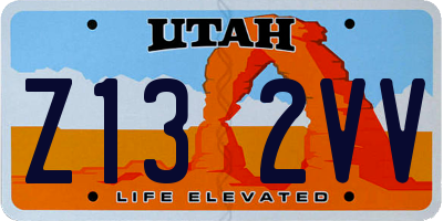 UT license plate Z132VV