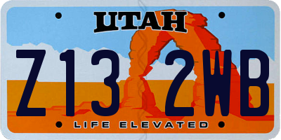 UT license plate Z132WB