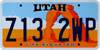 UT license plate Z132WP