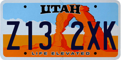 UT license plate Z132XK