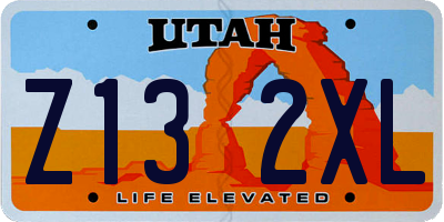 UT license plate Z132XL