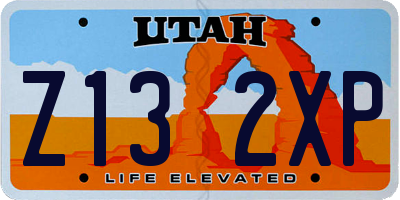 UT license plate Z132XP