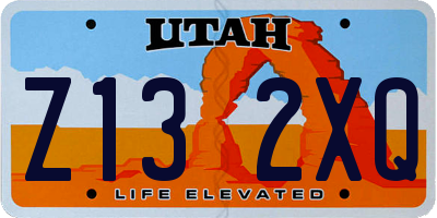 UT license plate Z132XQ