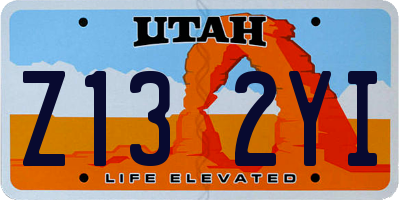 UT license plate Z132YI