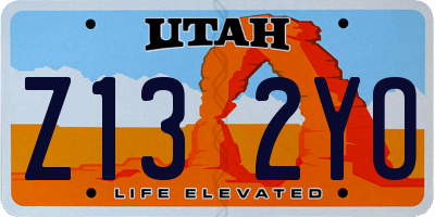 UT license plate Z132YO