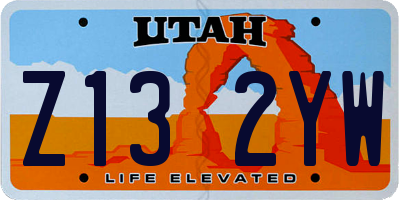 UT license plate Z132YW