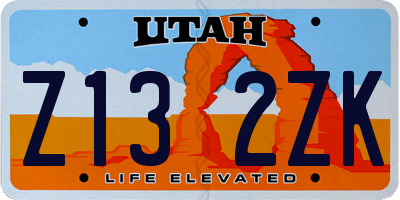 UT license plate Z132ZK