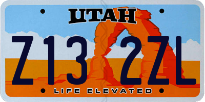 UT license plate Z132ZL