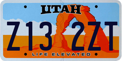 UT license plate Z132ZT