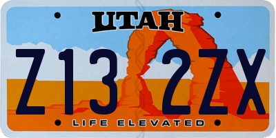 UT license plate Z132ZX