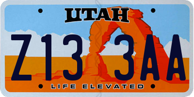 UT license plate Z133AA