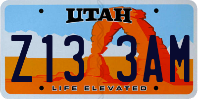 UT license plate Z133AM
