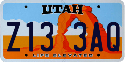 UT license plate Z133AQ