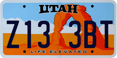 UT license plate Z133BT