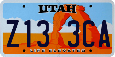 UT license plate Z133CA