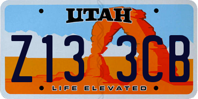 UT license plate Z133CB