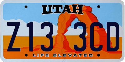 UT license plate Z133CD
