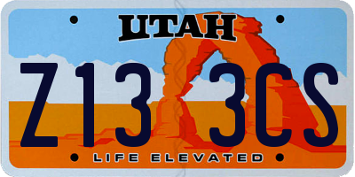 UT license plate Z133CS