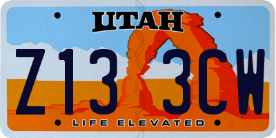 UT license plate Z133CW