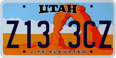 UT license plate Z133CZ