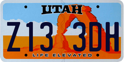 UT license plate Z133DH
