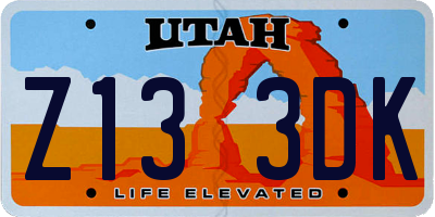 UT license plate Z133DK
