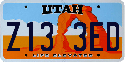 UT license plate Z133ED