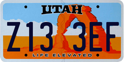 UT license plate Z133EF
