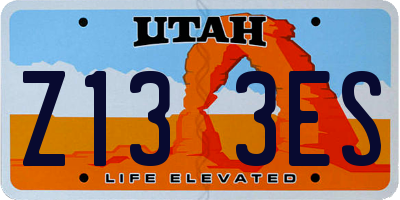 UT license plate Z133ES