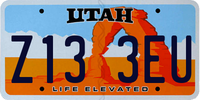 UT license plate Z133EU