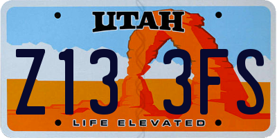 UT license plate Z133FS