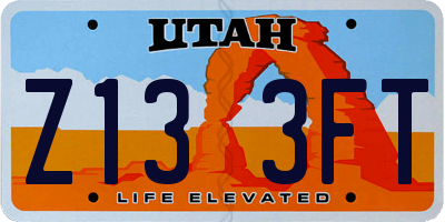 UT license plate Z133FT