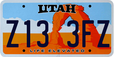 UT license plate Z133FZ