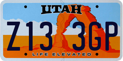 UT license plate Z133GP