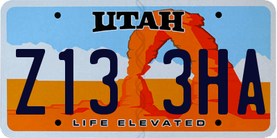UT license plate Z133HA